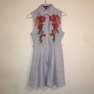 Floral Blue And White Dress